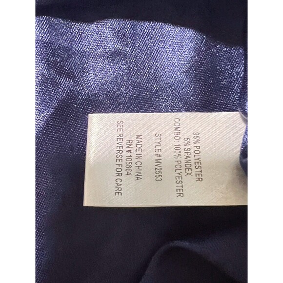 Vintage Vollbracht Dress Large Navy Slinky Sheath Sleeveless Workwear Date Night - Picture 13 of 15